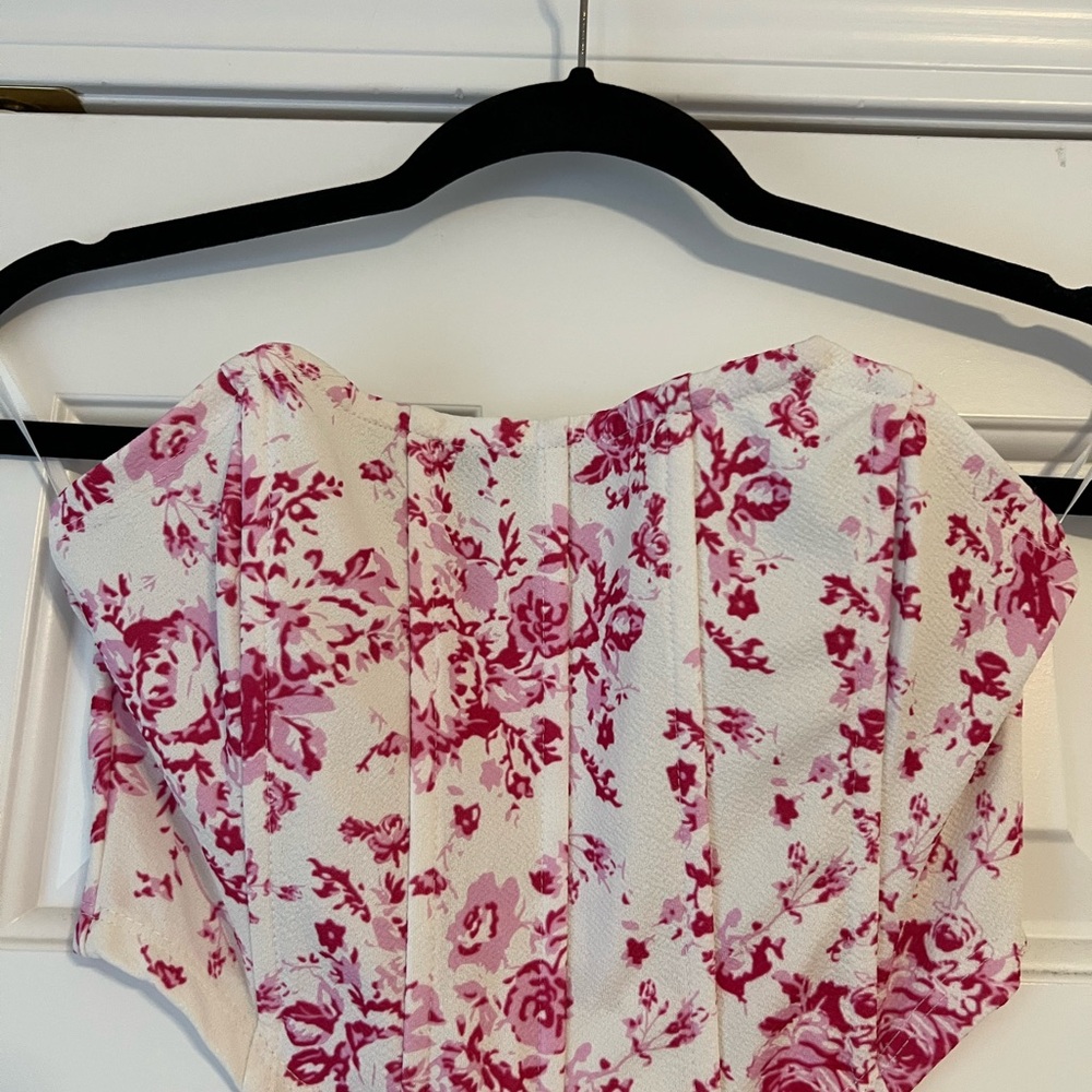 Floral Pink Corset Top